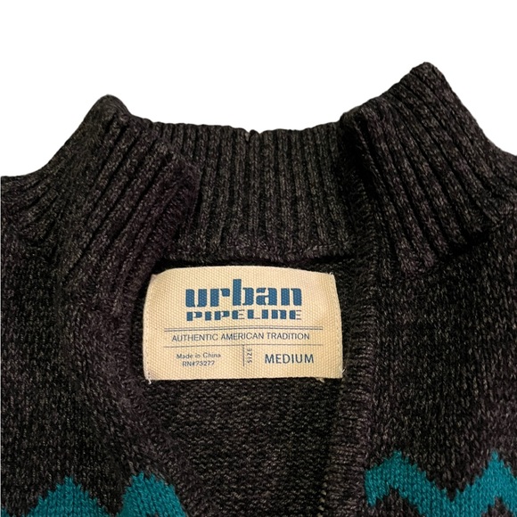 Urban Pipeline Quarter Zip Aztec Sweater | Men's M - Picture 4 of 6